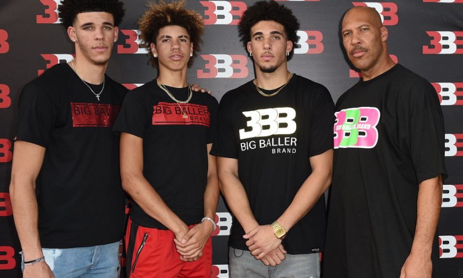 CHINO, CA - SEPTEMBER 02:  (L-R) Lonzo Ball, LaMelo Ball, LiAngelo Ball and LaVar Ball attend Melo Balls 16th Birthday on September 2, 2017 in Chino, California.  (Photo by Joshua Blanchard/Getty Images for Crosswalk Productions )
