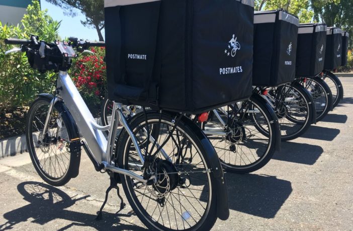 Postmates bikes lined up