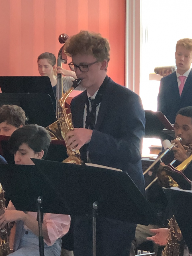 Senior Charles Dickson soloing in his final Jazz Band concert at the Hastings Michigan Jazz Festival. He performed with the Jazz Lab Band playing the tune Caravan by Duke Ellington. Charles also went on to be nominated for an honorable mention in the Michigan Youth Arts Festival Jazz Band top group.