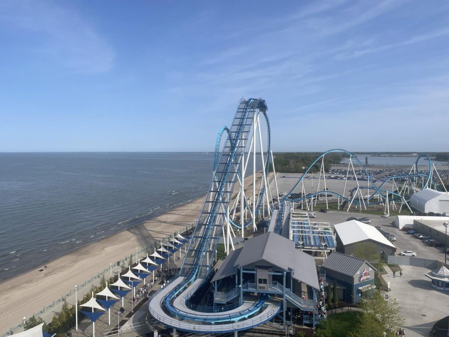 The view from the top of GateKeeper, one of Cedar Point's most thrilling attractions