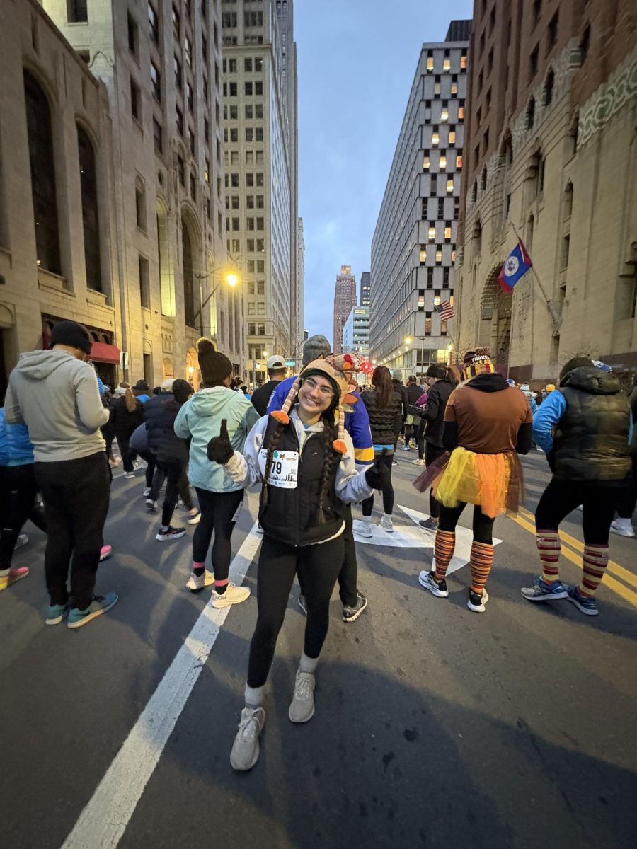 Goldie Fox during her first Turkey Trot on Thanksgiving morning, 2025.